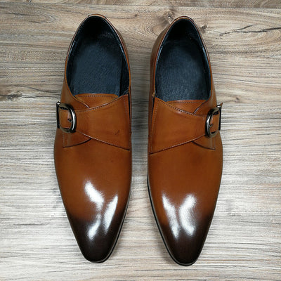 Zapatos de Cuero para Negocios con Punta Fina y Hebilla - Calzado Ejecutivo para Hombre - Image 9