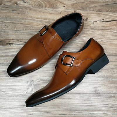 Zapatos de Cuero para Negocios con Punta Fina y Hebilla - Calzado Ejecutivo para Hombre - Image 11