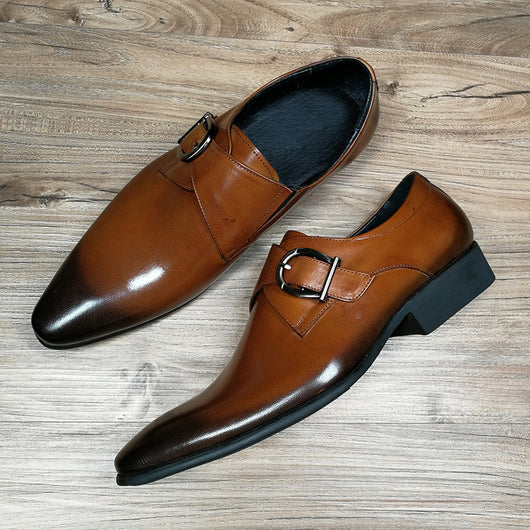 Zapatos de Cuero para Negocios con Punta Fina y Hebilla - Calzado Ejecutivo para Hombre - Image 11
