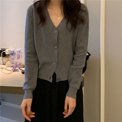 Chaqueta de Punto Suelta V-Neck Otoño para Mujer - Image 24
