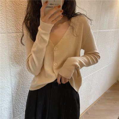 Chaqueta de Punto Suelta V-Neck Otoño para Mujer - Image 29