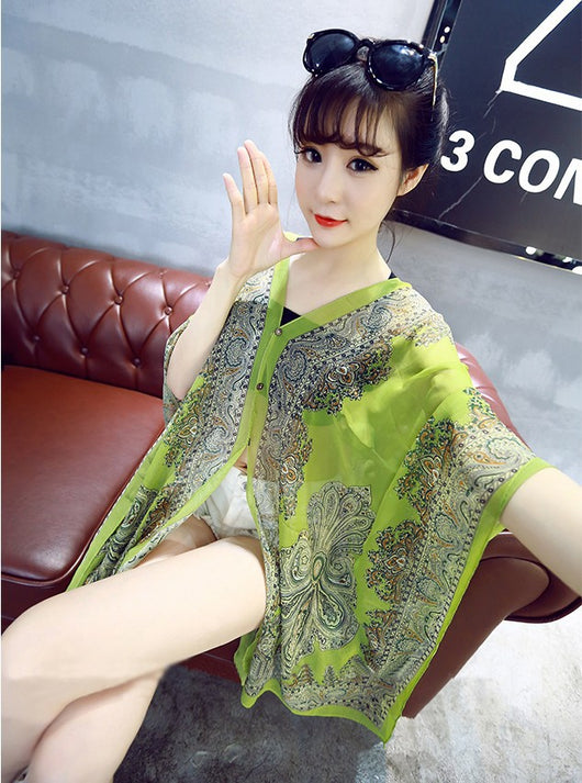 Blusa de Seda con Capa Retro - Diseño Vintage Elegante - Image 12