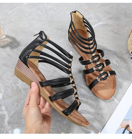 Sandalias Romanas con Cuña para Mujer - Estilo Clásico y Comodidad - Image 11