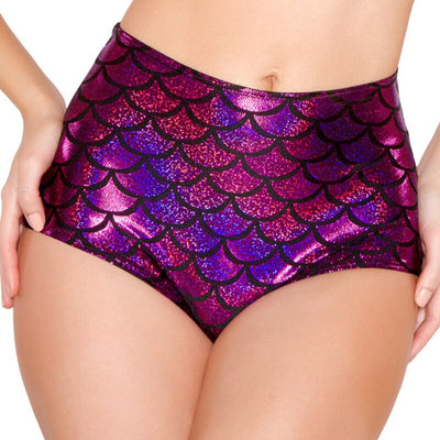 Shorts Holográficos con Patrón Escamas de Sirena en Dorado - Image 13