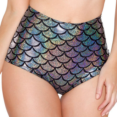 Shorts Holográficos con Patrón Escamas de Sirena en Dorado - Image 15