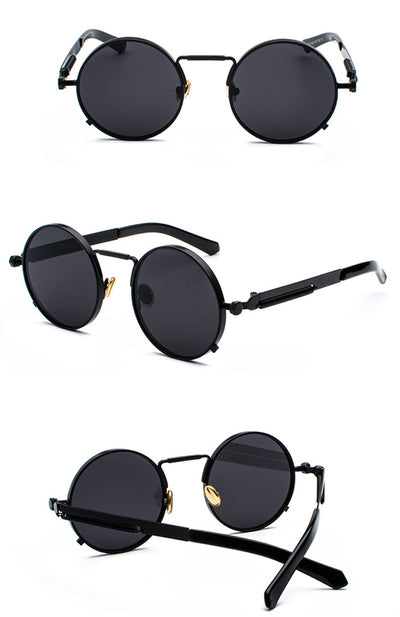 Gafas de Sol Estilo Punk con Patas Metálicas y Lentes Reflectivas - Image 5