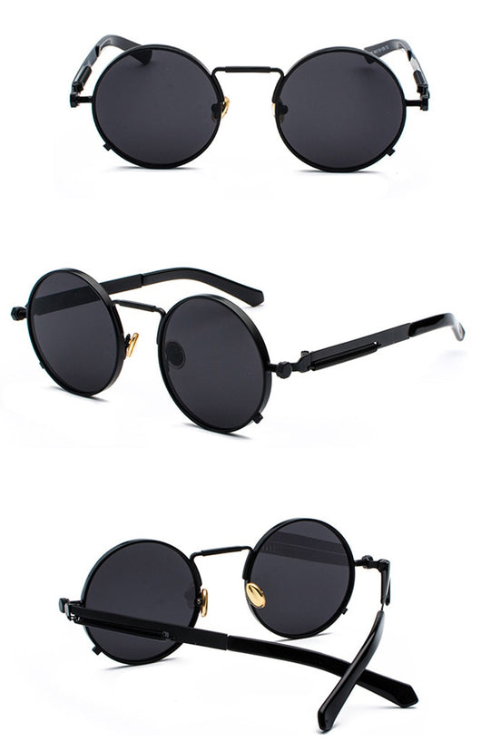 Gafas de Sol Estilo Punk con Patas Metálicas y Lentes Reflectivas - Image 5