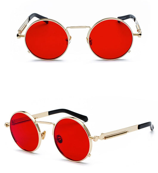 Gafas de Sol Estilo Punk con Patas Metálicas y Lentes Reflectivas - Image 8