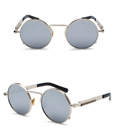 Gafas de Sol Estilo Punk con Patas Metálicas y Lentes Reflectivas - Image 12