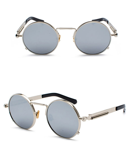 Gafas de Sol Estilo Punk con Patas Metálicas y Lentes Reflectivas - Image 12