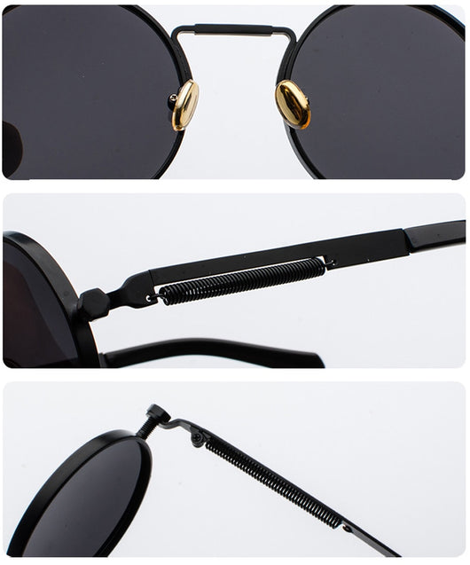 Gafas de Sol Estilo Punk con Patas Metálicas y Lentes Reflectivas - Image 16