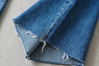 Pantalón Denim Ancho Cintura Alta con Borde Crudo - Image 14