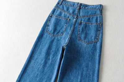 Pantalón Denim Ancho Cintura Alta con Borde Crudo - Image 15