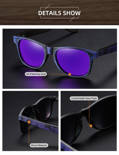 Gafas de Sol Retro con Marco de Madera y Lentes Polarizadas - Image 12