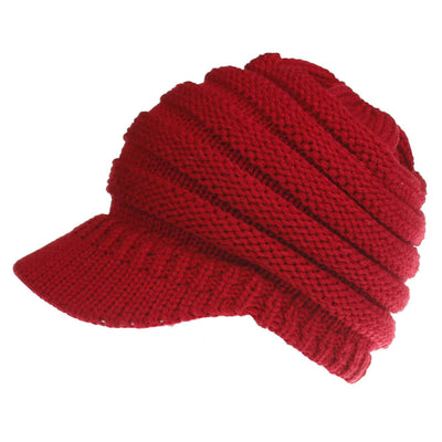 Gorro Tejido con Agujero para Coleta - Beanie Cálido para Mujer Otoño Invierno - Image 27