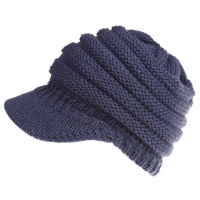 Gorro Tejido con Agujero para Coleta - Beanie Cálido para Mujer Otoño Invierno - Image 28
