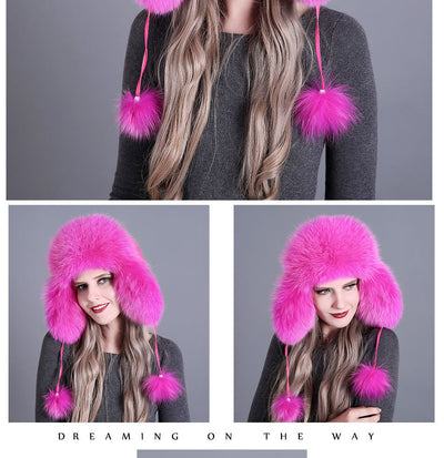 Gorro de Piel de Zorro para Mujer - Image 9