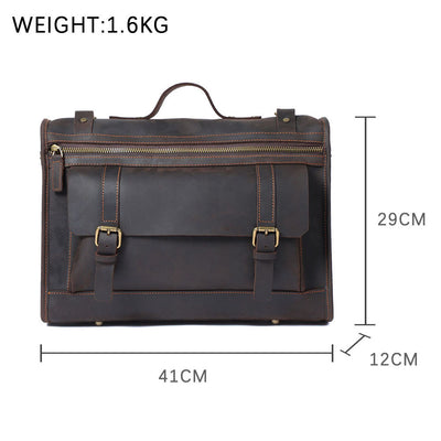 Bolso Bandolera de Cuero Genuino Estilo Retro - Gran Capacidad - Image 7