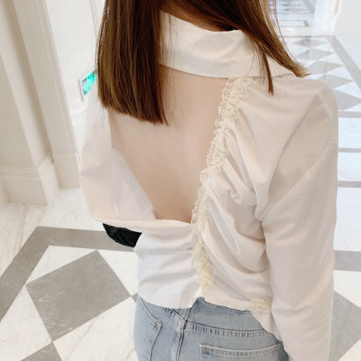 Blusa Blanca con Pliegues y Detalles de Encaje - Image 15