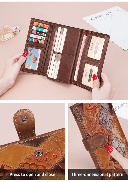 Billetera Retro de Cuero para Mujer con Gran Capacidad - Image 11