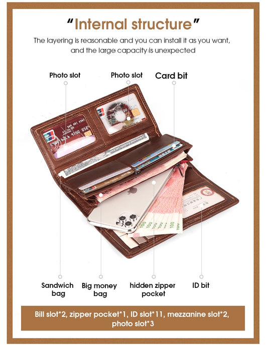 Billetera Retro de Cuero para Mujer con Gran Capacidad - Image 13