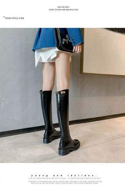 Botas Martin de Cuero con Tacón Grueso hasta la Rodilla - Image 12