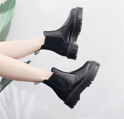 Botas Plataforma Martin de Cuero Inglés con Suela Gruesa para Mujer - Image 12