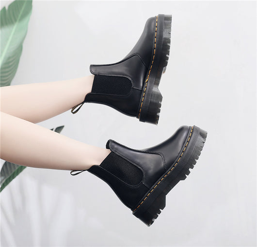 Botas Plataforma Martin de Cuero Inglés con Suela Gruesa para Mujer - Image 12