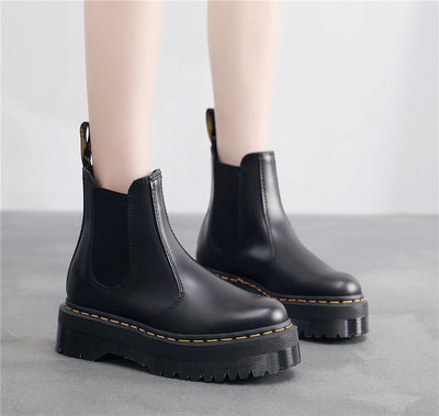 Botas Plataforma Martin de Cuero Inglés con Suela Gruesa para Mujer - Image 13