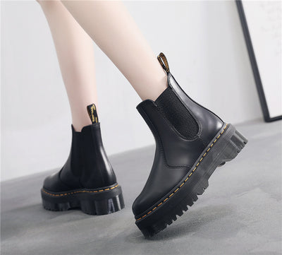 Botas Plataforma Martin de Cuero Inglés con Suela Gruesa para Mujer - Image 14