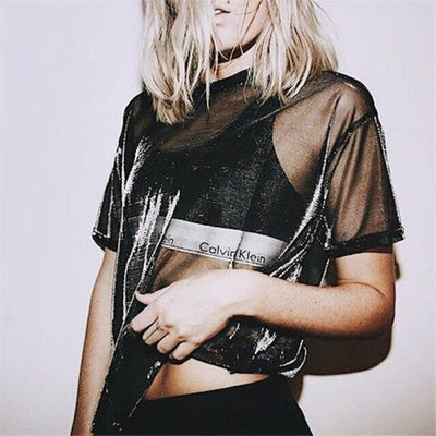 Blusa Casual Transparente de Malla Estilo Europeo - Image 8