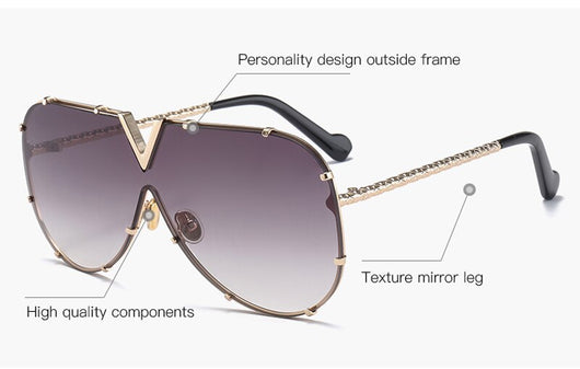 Gafas de Sol Unisex Rimless con Remaches - Estilo Minimalista y Versátil - Image 8