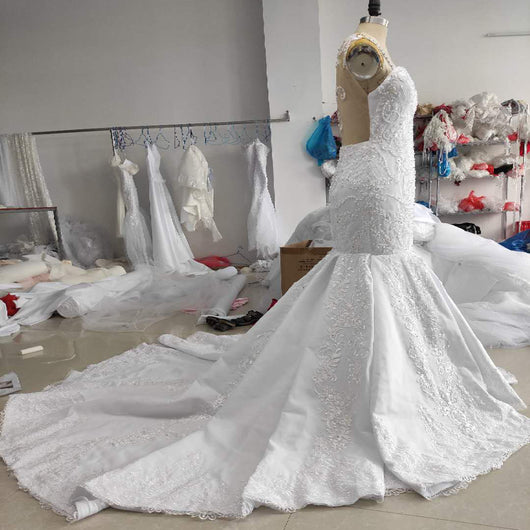 Vestido de Novia Sirena Africano con Encaje Calado - Image 11