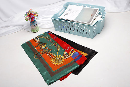 Pañuelo de Seda Estampado Versátil - Bufanda Multifuncional para Mujer - Image 2