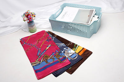 Pañuelo de Seda Estampado Versátil - Bufanda Multifuncional para Mujer - Image 3