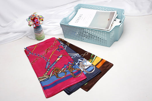 Pañuelo de Seda Estampado Versátil - Bufanda Multifuncional para Mujer - Image 3