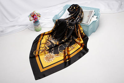 Pañuelo de Seda Estampado Versátil - Bufanda Multifuncional para Mujer - Image 4