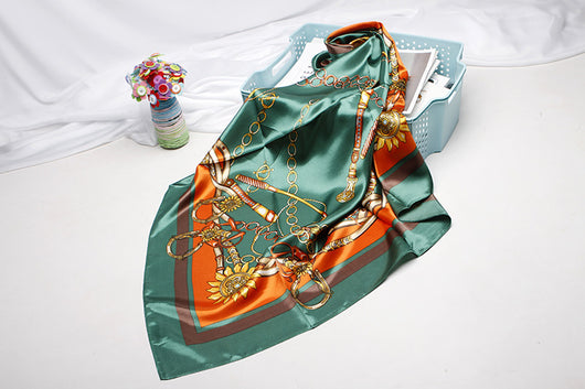 Pañuelo de Seda Estampado Versátil - Bufanda Multifuncional para Mujer - Image 5