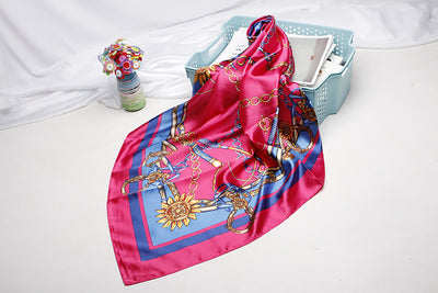 Pañuelo de Seda Estampado Versátil - Bufanda Multifuncional para Mujer - Image 9