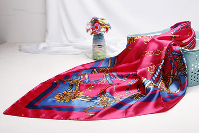 Pañuelo de Seda Estampado Versátil - Bufanda Multifuncional para Mujer - Image 10