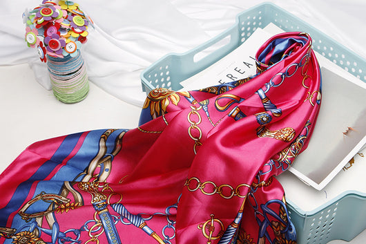 Pañuelo de Seda Estampado Versátil - Bufanda Multifuncional para Mujer - Image 11