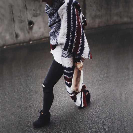 Suéter Tejido a Rayas con Chaqueta Cuadros Otoño Invierno - Image 8
