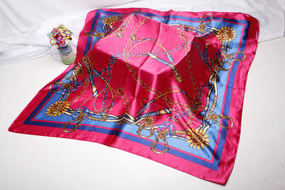 Pañuelo de Seda Estampado Versátil - Bufanda Multifuncional para Mujer - Image 16