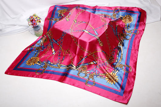 Pañuelo de Seda Estampado Versátil - Bufanda Multifuncional para Mujer - Image 16
