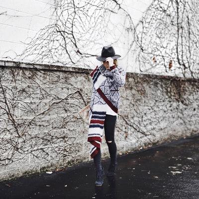 Suéter Tejido a Rayas con Chaqueta Cuadros Otoño Invierno - Image 9
