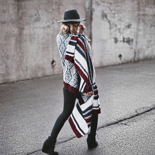 Suéter Tejido a Rayas con Chaqueta Cuadros Otoño Invierno - Image 10