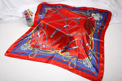 Pañuelo de Seda Estampado Versátil - Bufanda Multifuncional para Mujer - Image 17