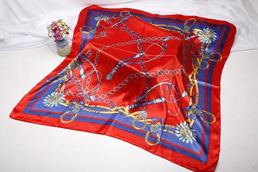 Pañuelo de Seda Estampado Versátil - Bufanda Multifuncional para Mujer - Image 17