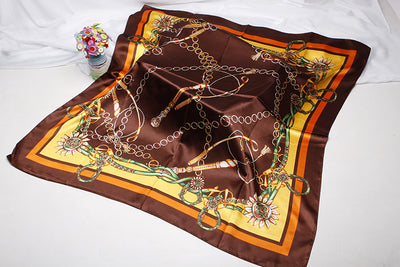 Pañuelo de Seda Estampado Versátil - Bufanda Multifuncional para Mujer - Image 18