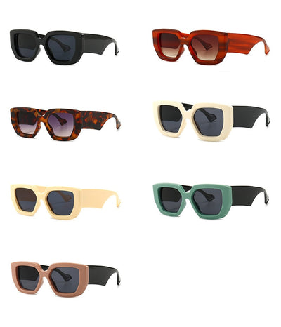 Modern retro sunglasses with a thick light brown plastic frame and dark lenses, featuring wide black temples. - Image 3